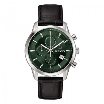 Orologio Sutton Chrono - 96B413 - verde -pelle nero