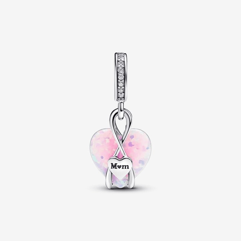 Charm Pendente Cuore di Mamma Rosa Opalescente - 793202C01