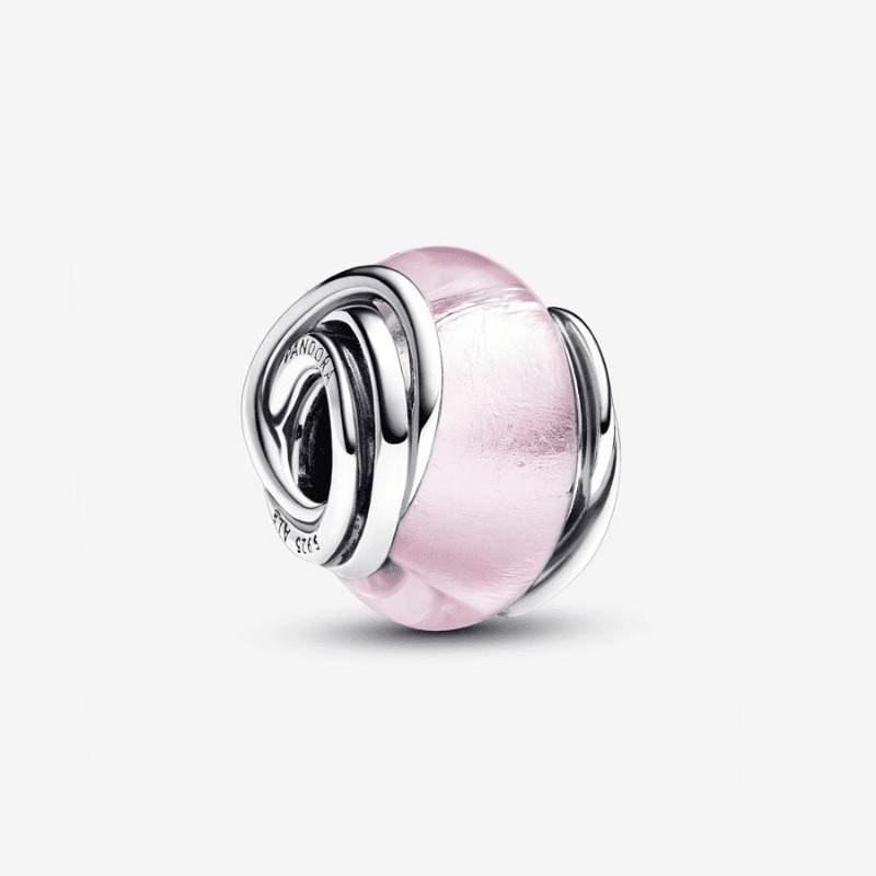 Charm Vetro di Murano Rosa e Cerchi - 793241C00