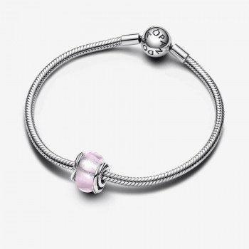 Charm Vetro di Murano Rosa e Cerchi - 793241C00