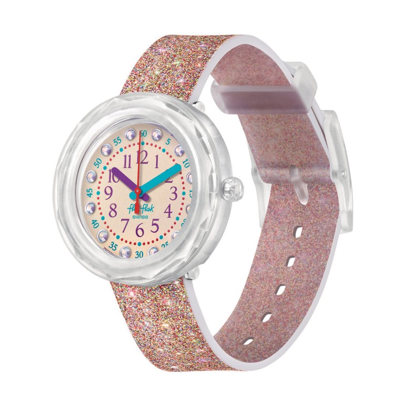 Orologio Bambina Swatch Flik Flak Star Party Quarzo Solo Tempo Stelle  ZFBNP215