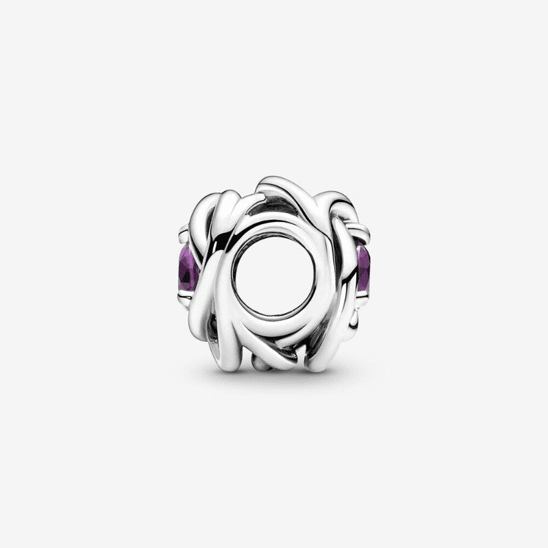 Charm Cerchio Eterno Viola Febbraio