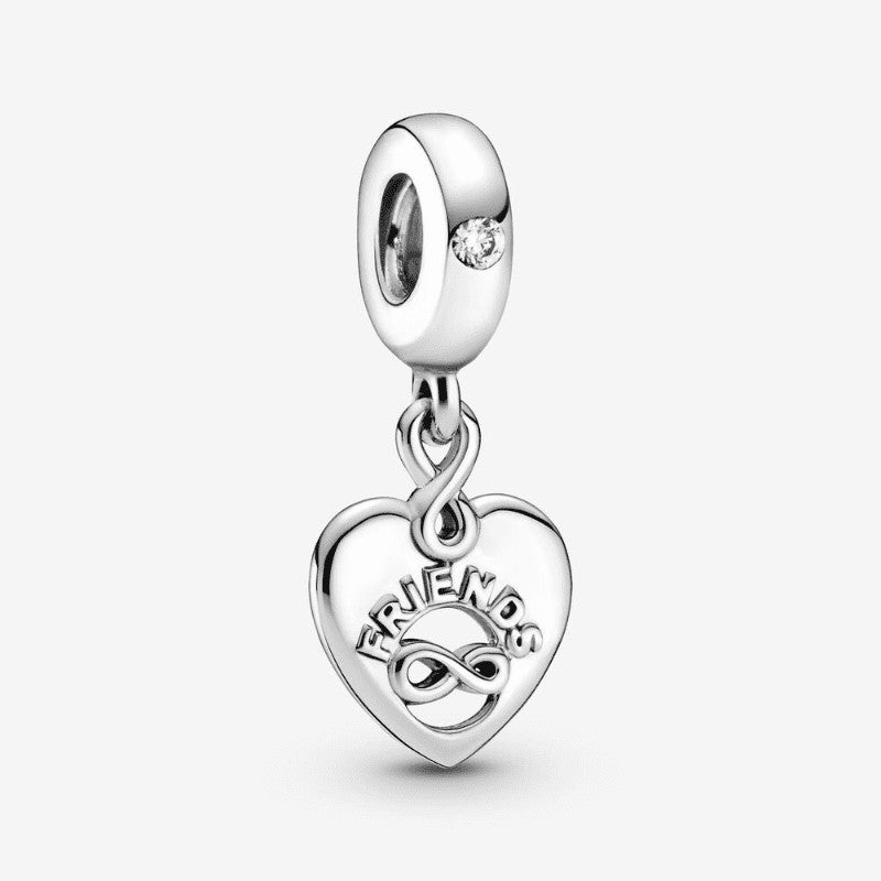 Charm pendente a cuore Amiche per sempre