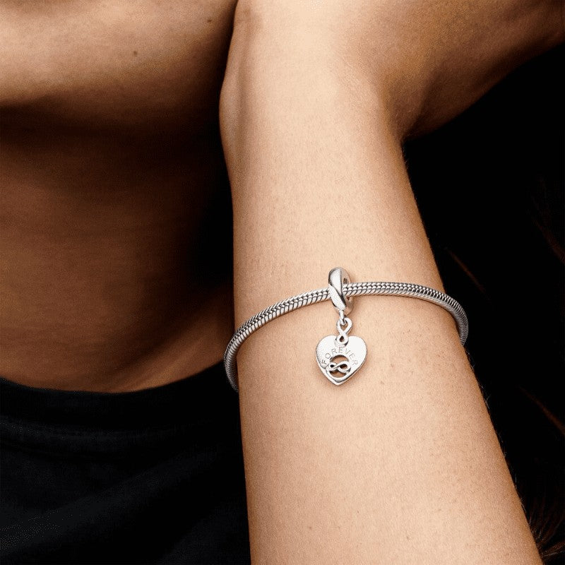 Charm pendente a cuore Amiche per sempre