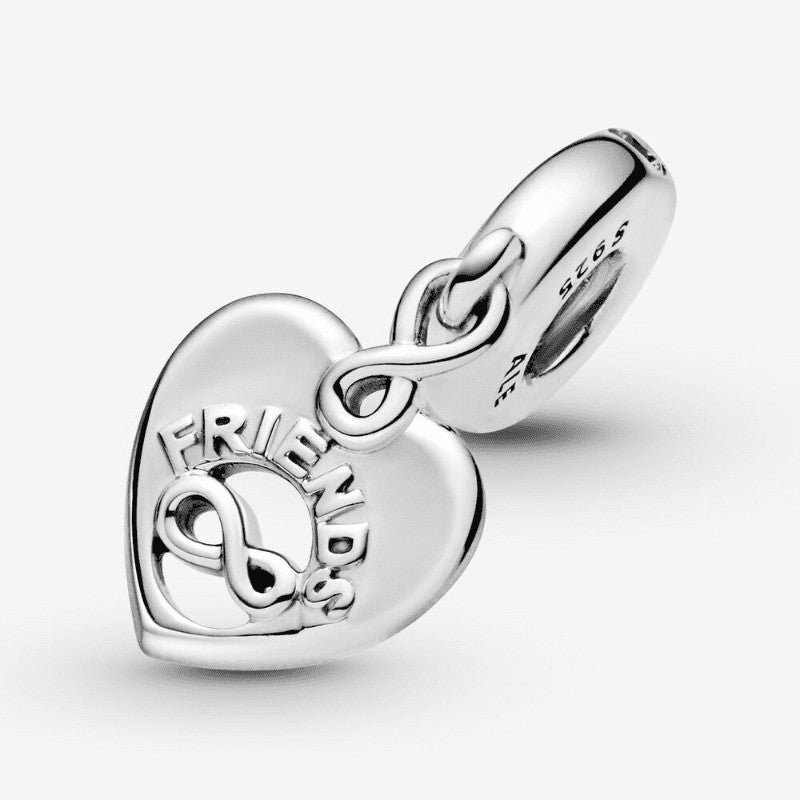 Charm pendente a cuore Amiche per sempre