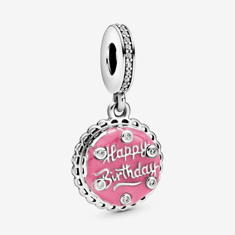 Charm pendente Torta di compleanno rosa