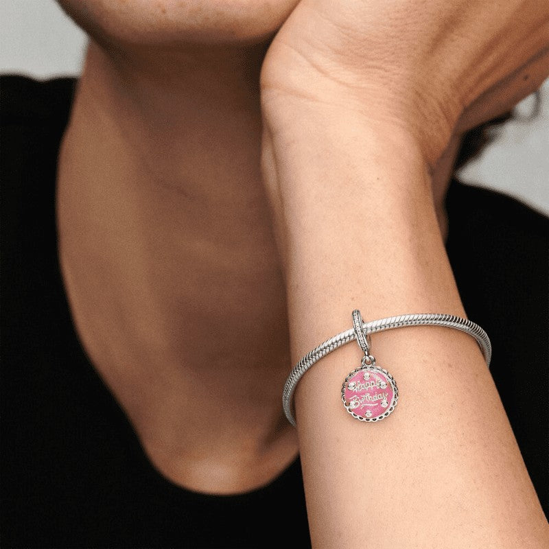 Charm pendente Torta di compleanno rosa