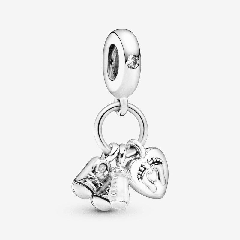 Charm pendente Scarpine e biberon bebè