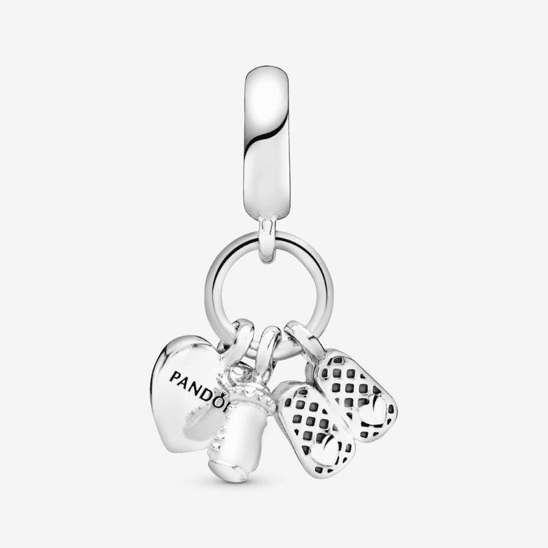 Charm pendente Scarpine e biberon bebè