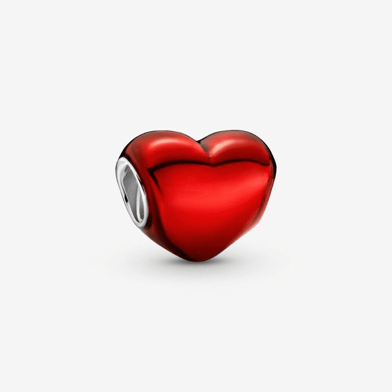 Charm Cuore Metallico Rosso