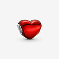 Charm Cuore Metallico Rosso