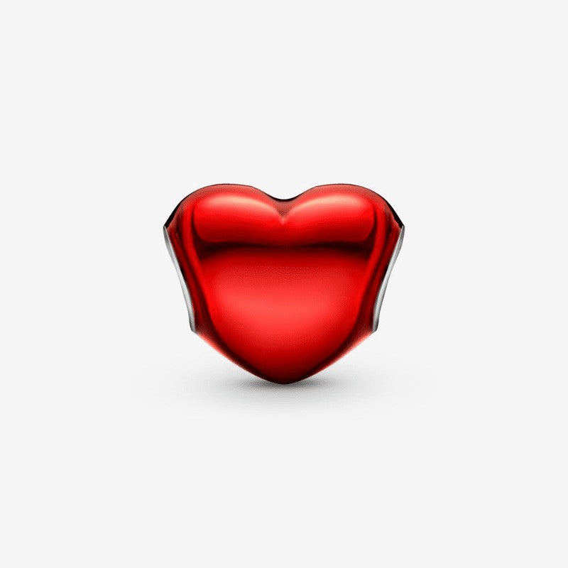 Charm Cuore Metallico Rosso