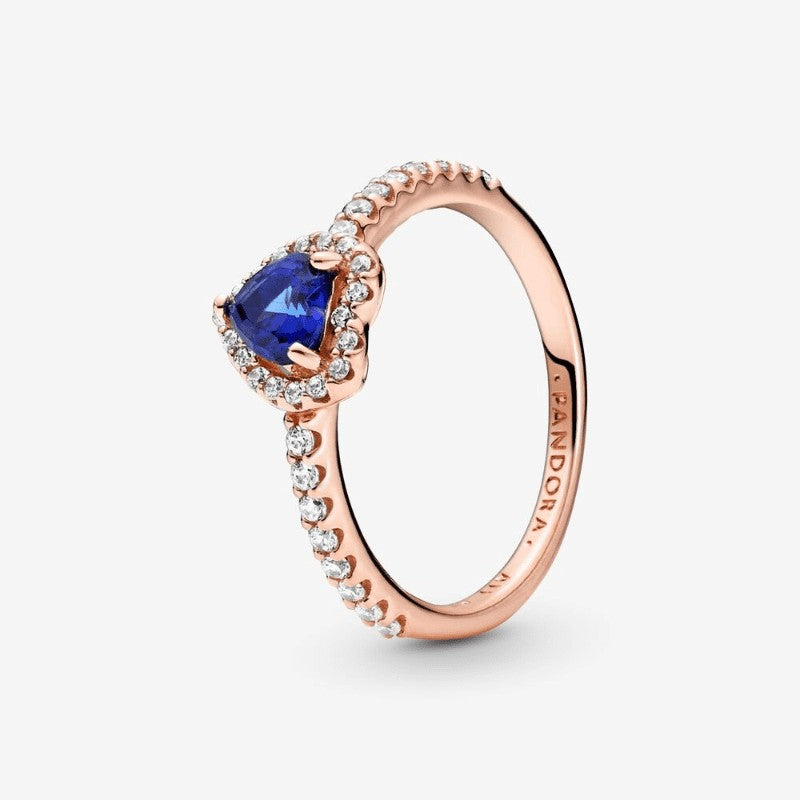 Anello Cuore in Rilievo Blu