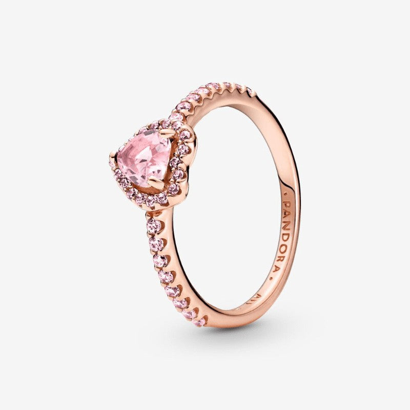 Pandora | Anello Cuore in Rilievo Rosa Oro Rosa
