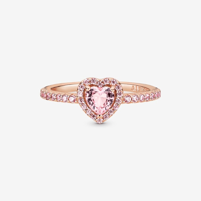 Pandora | Anello Cuore in Rilievo Rosa Oro Rosa