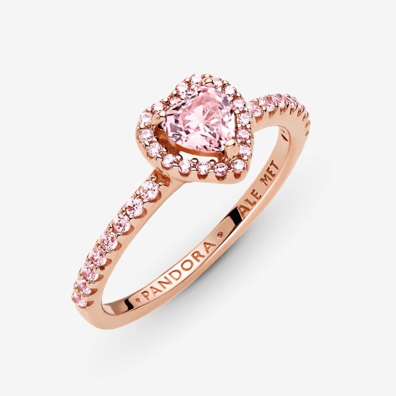 Pandora | Anello Cuore in Rilievo Rosa Oro Rosa