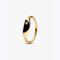 Pandora | Anello Mezzo Sigillo con Smalto Pandora ME Dorato