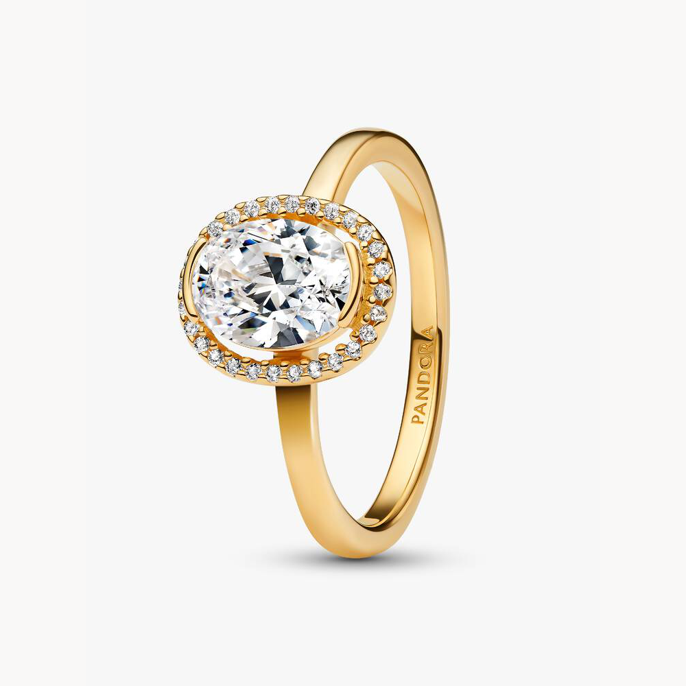 Pandora | Anello Punto Luce Ovale Dorato