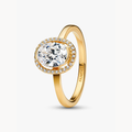 Pandora | Anello Punto Luce Ovale Dorato