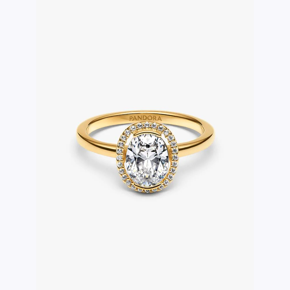 Pandora | Anello Punto Luce Ovale Dorato
