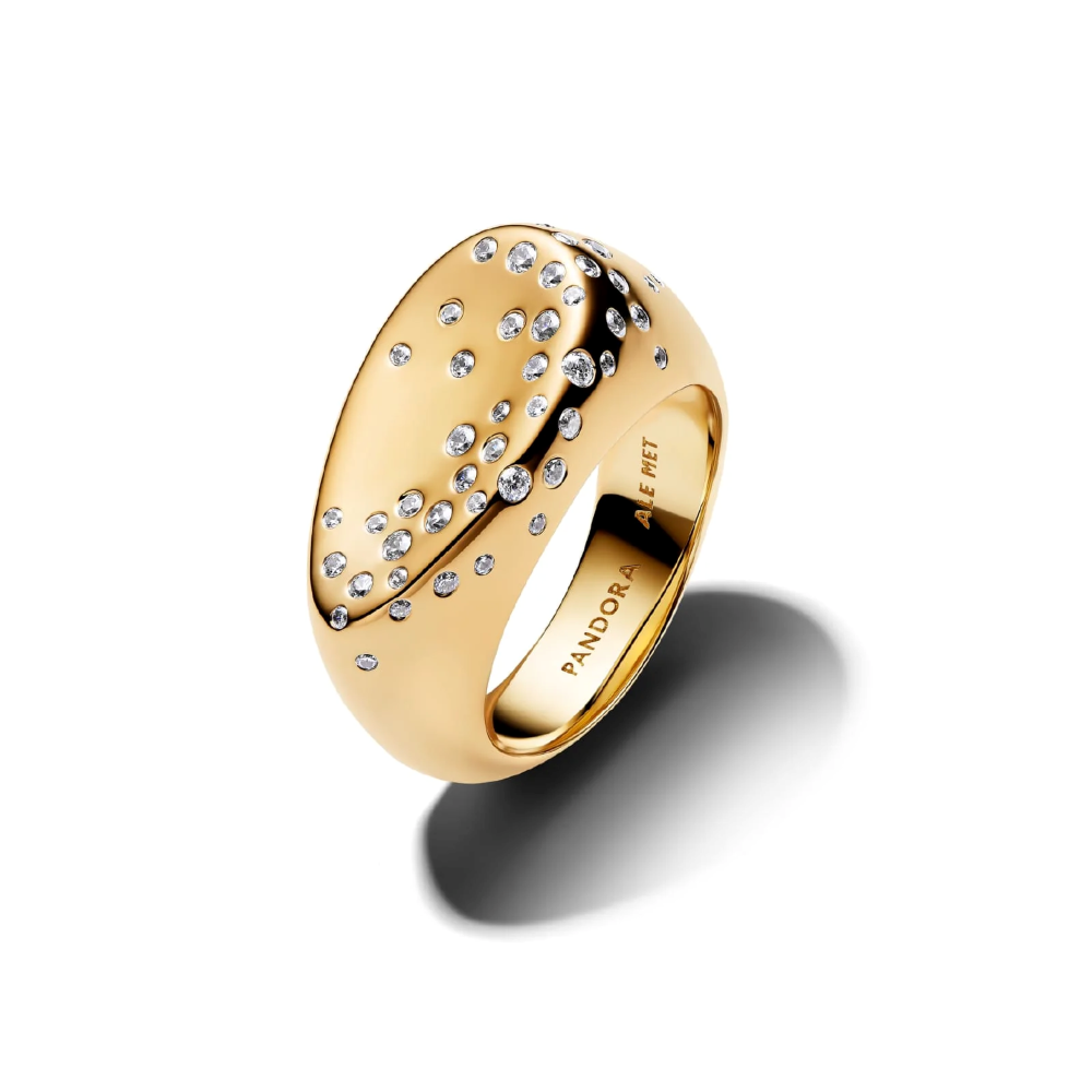 Anello Sigillo Grande con Pietre Luminose