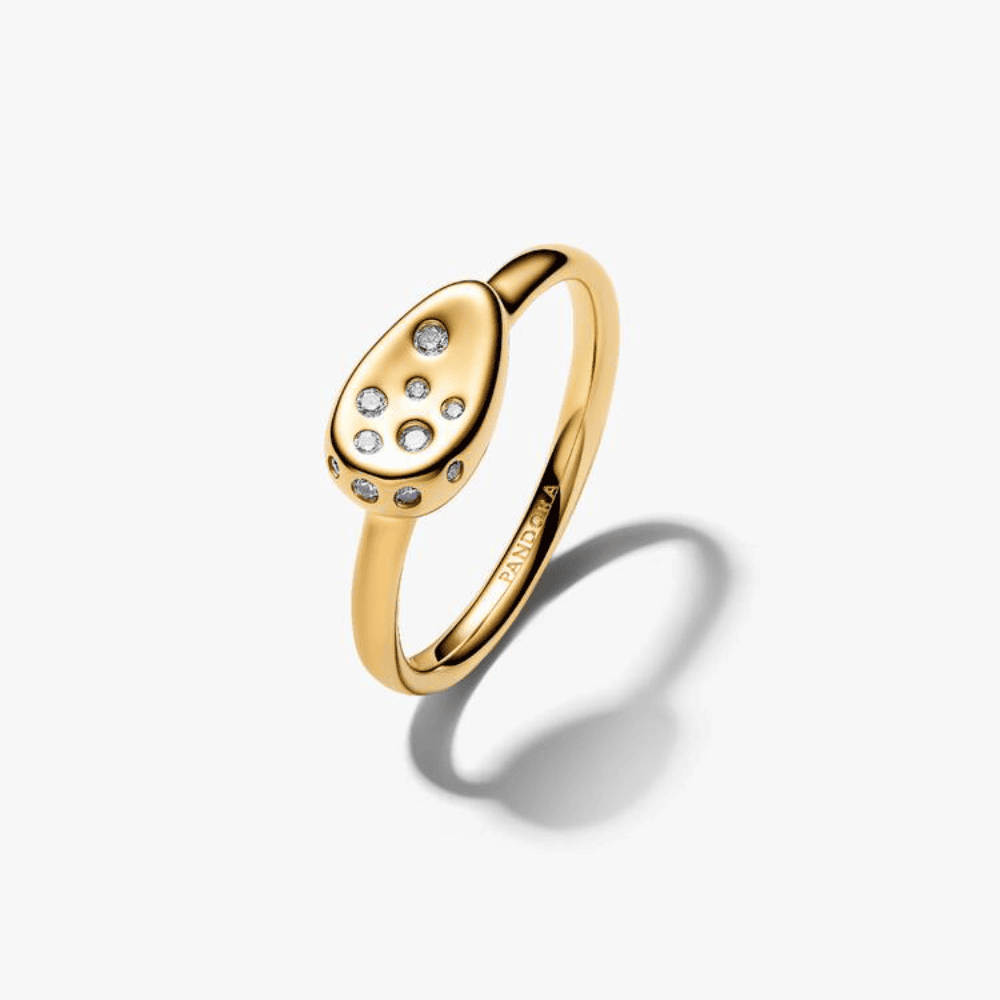 Pandora | Anello Sigillo Piccolo con Pietre Luminose
