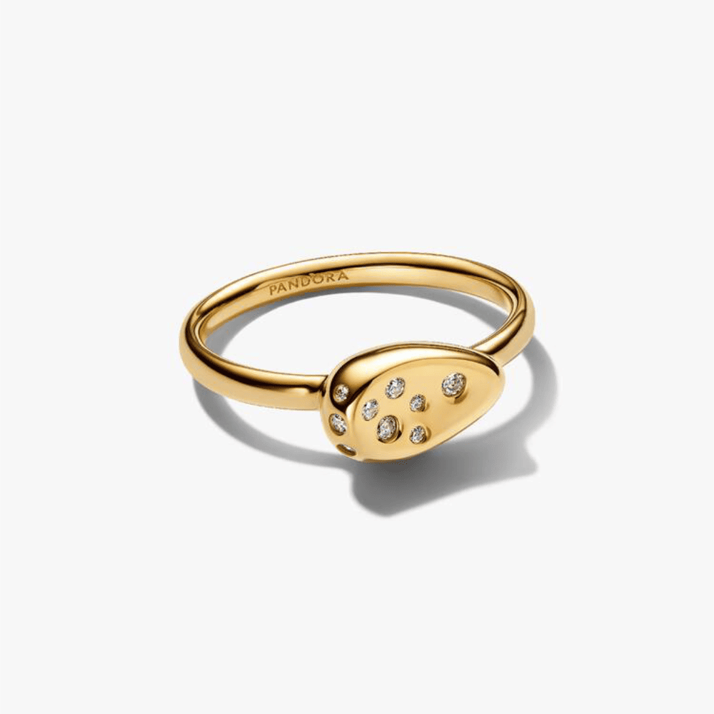 Pandora | Anello Sigillo Piccolo con Pietre Luminose