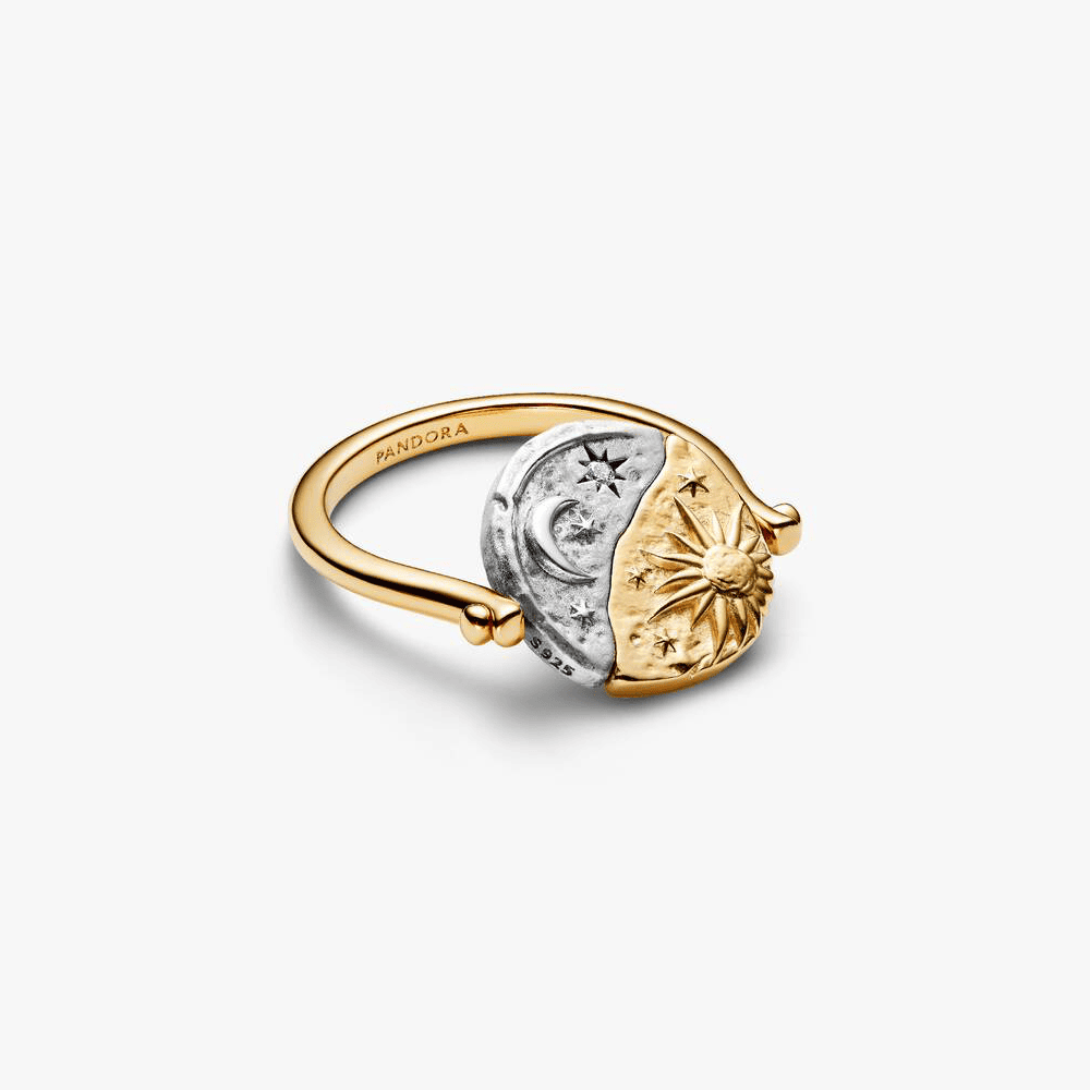 Anello Medallion Sole e Luna “Per Aspera Ad Astra” Reversibile