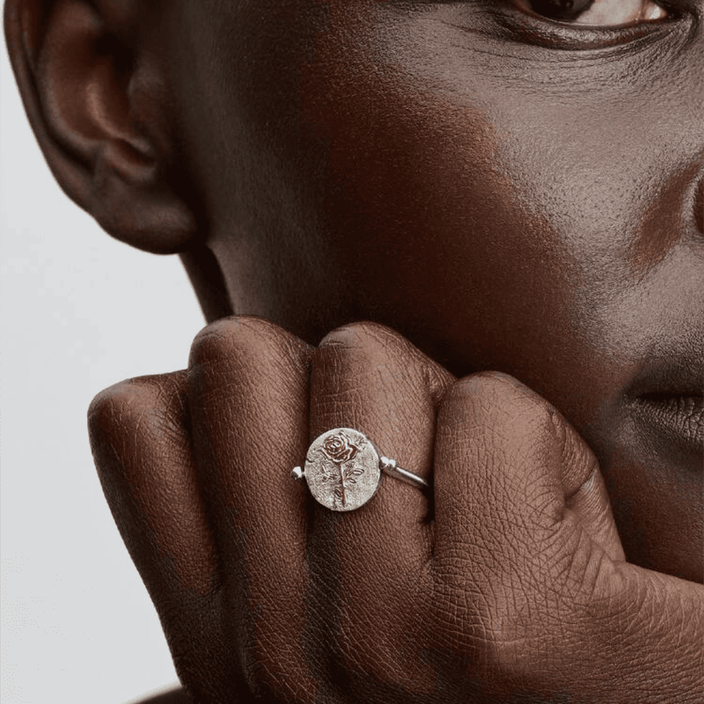 Anello Medallion Rosa “Rosa Inter Spinas Crescit” Reversibile