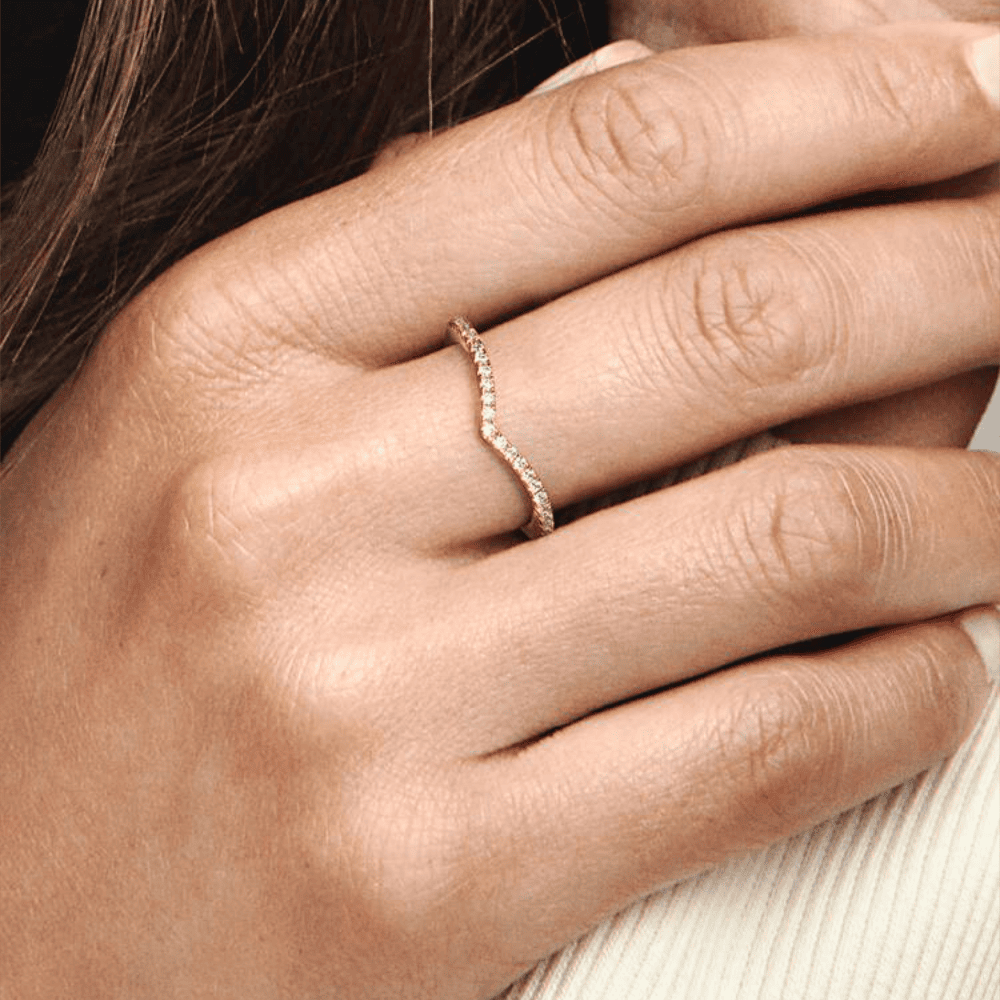 Anello Chevron Dorato
