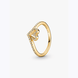 Pandora | Anello Cuore Desiderio Scintillante Dorato