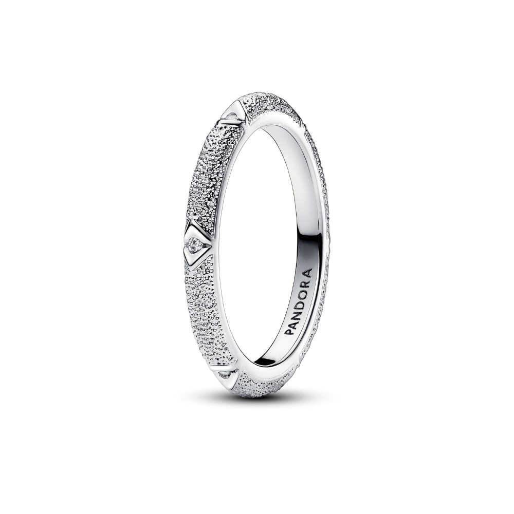 Anello Texture Martellata con Pietre Pandora ME