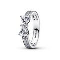 Pandora | Anello Doppia Fascia Pavè con Fiocco Luminoso