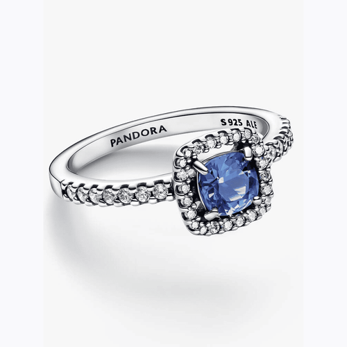 Anello Punto Luce Quadrato Blu