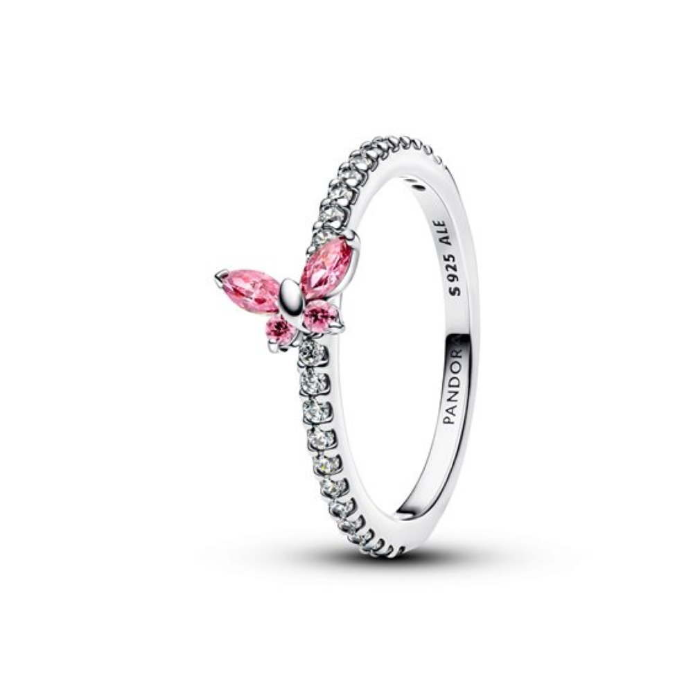 Pandora | Anello Farfalla Luminosa Rosa