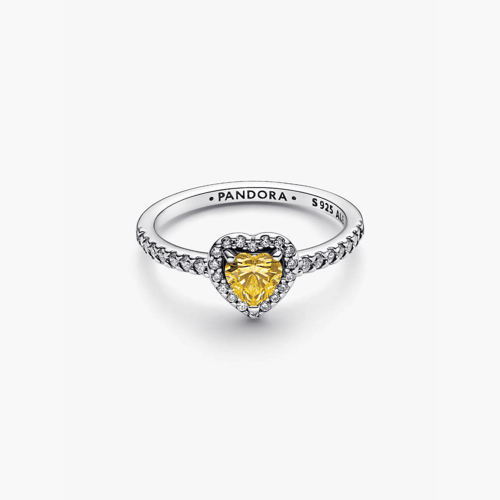 Pandora | Anello Cuore in Rilievo Giallo