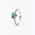 Pandora | Anello Cuore in Rilievo Verde Chiaro