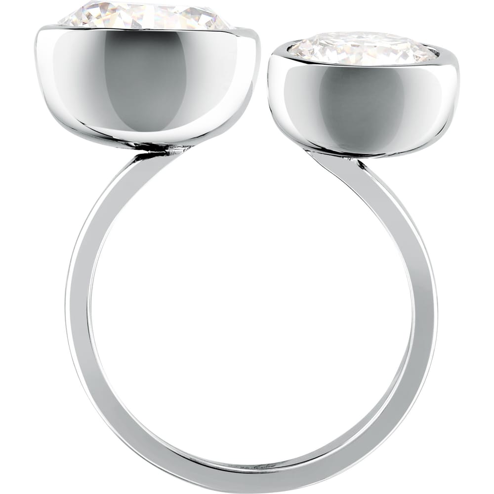 Anello Contrarié Cristalli in Acciaio e Zirconi Bianchi – Morellato SAZW06