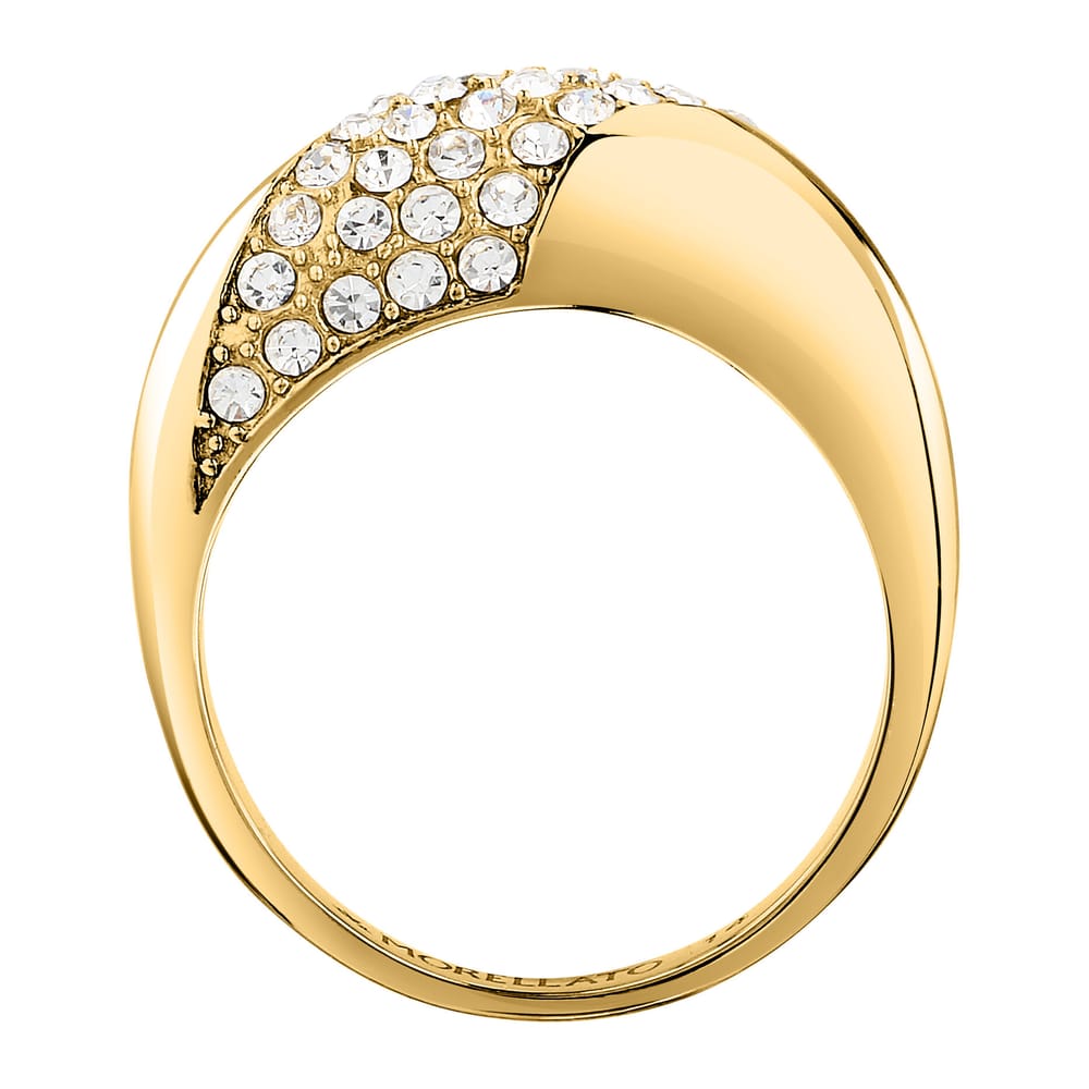Anello Chevalier Design in Acciaio Dorato e Cristalli Bianchi – Morellato SAYP13