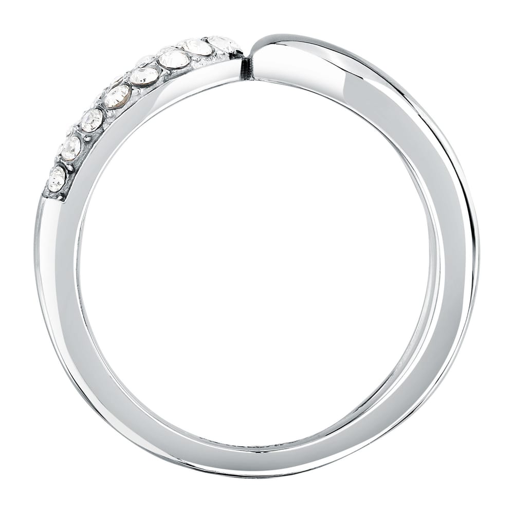 Anello Design a Fascia in Acciaio e Cristalli Bianchi – Morellato SAYP34
