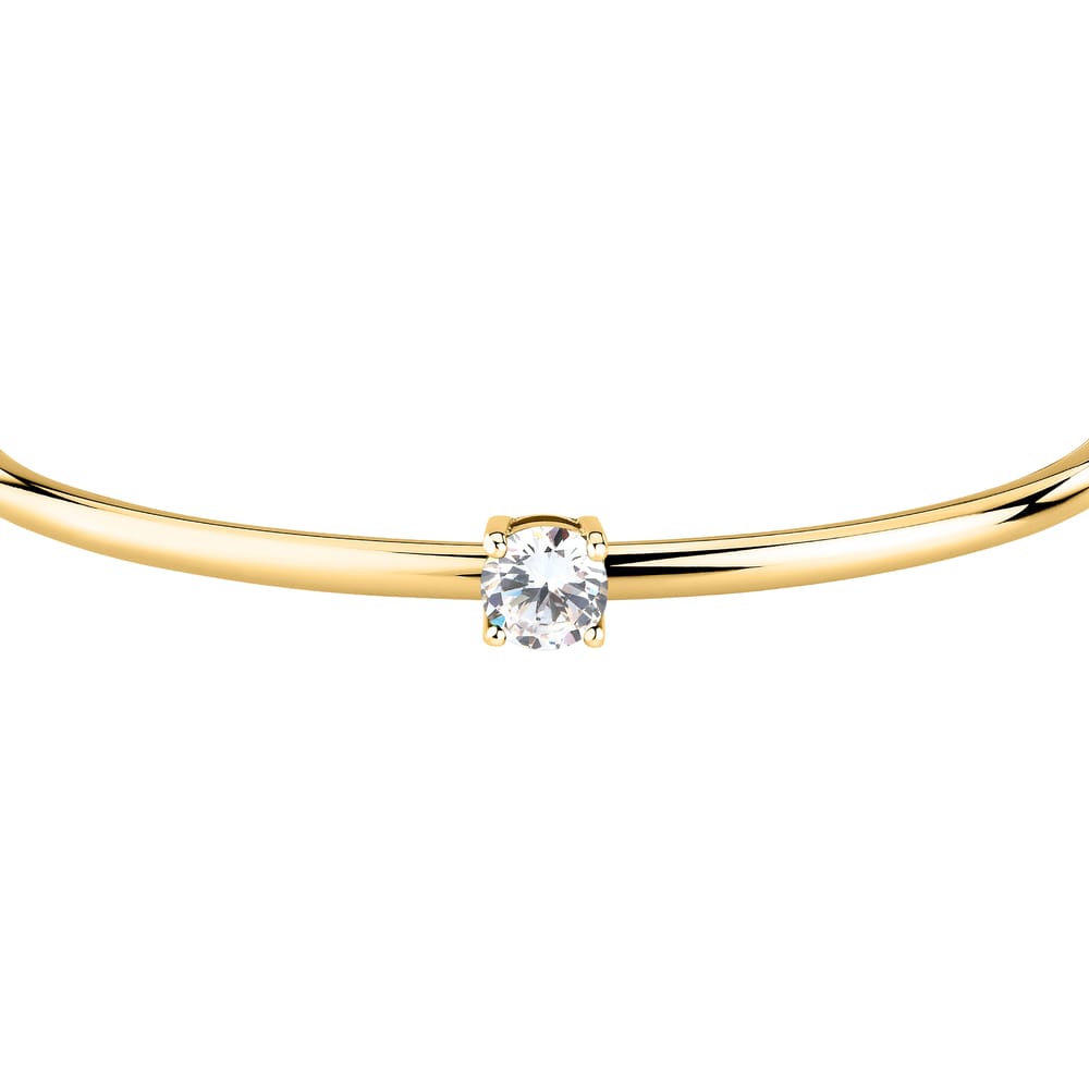 Bracciale Rigido Cerchi in Acciaio Dorato e Zirconi Bianchi – Morellato SAKM97