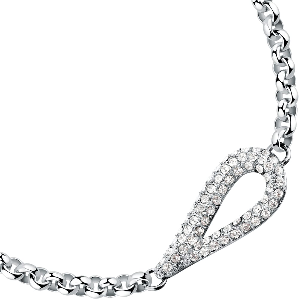 Bracciale Design in Acciaio e Cristalli Bianchi – Morellato SAYP28