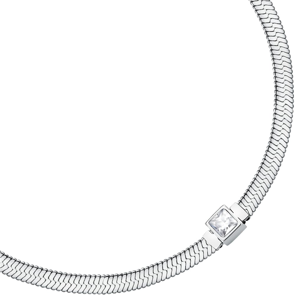 Bracciale Gioia a Catena in Acciaio e Cristalli Bianchi – Morellato SAVY35