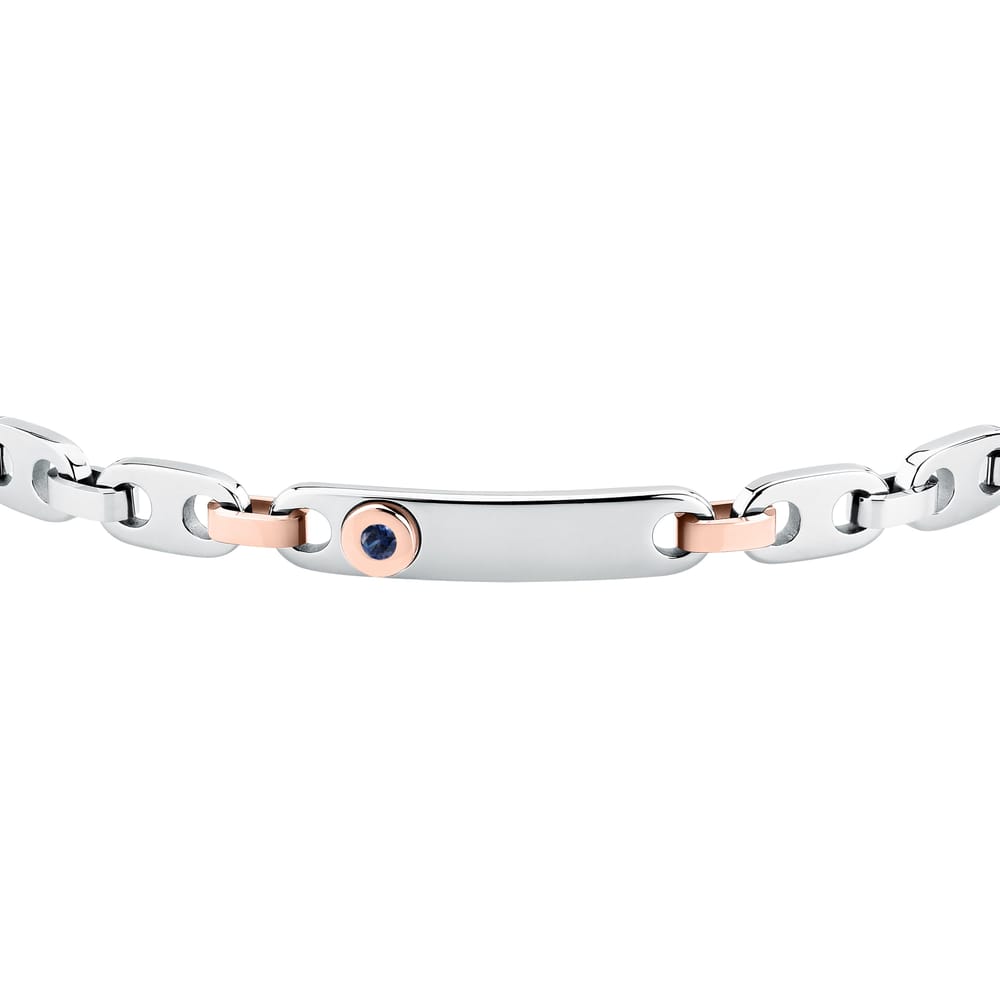 Bracciale Motown a Catena in Acciaio e Zirconi Blu – Morellato SALS125