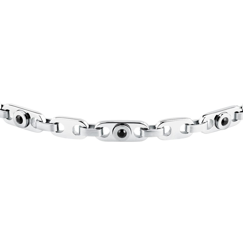 Bracciale Motown a Catena in Acciaio e Zirconi Neri – Morellato SALS127