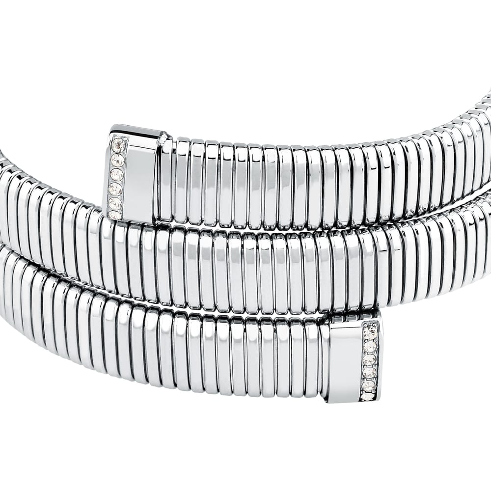 Bracciale Rigido Onda in Acciaio e Cristalli Bianchi – Morellato SAZP24