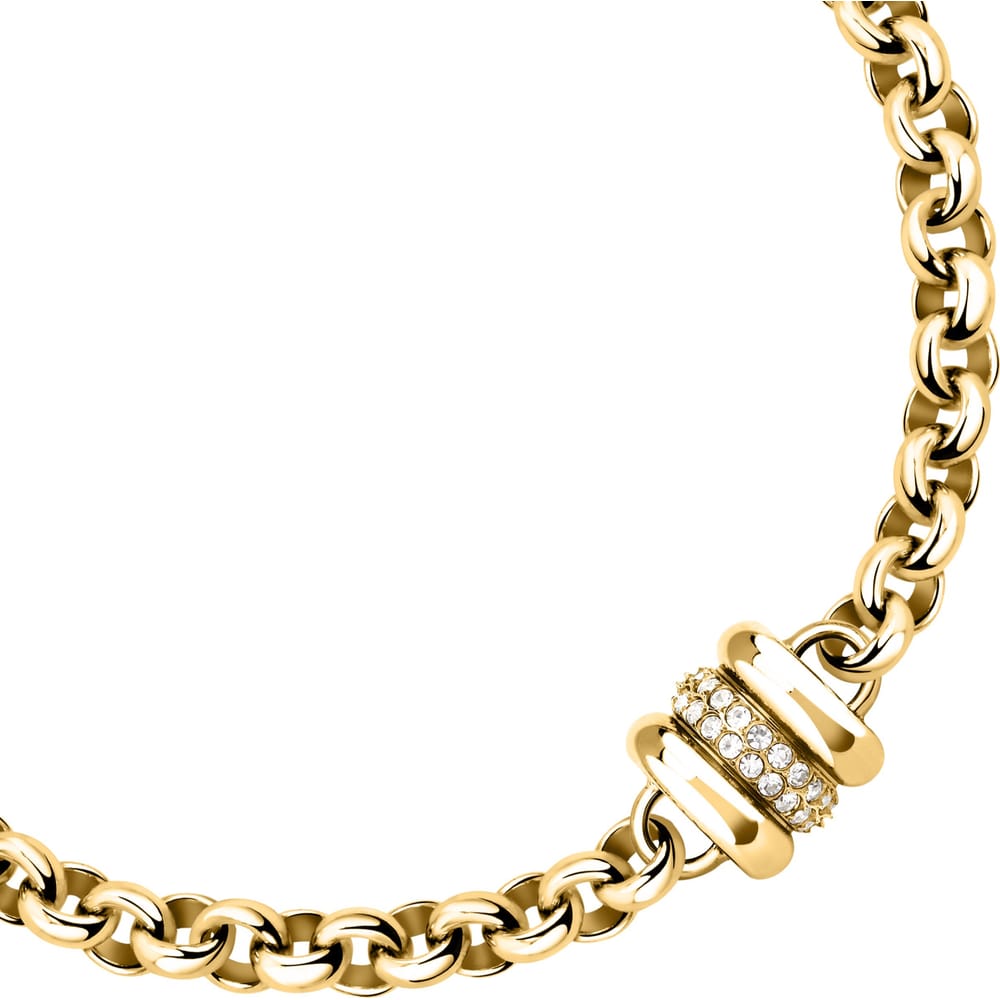 Bracciale Vintage a Catena in Acciaio Dorato e Cristalli Bianchi – Morellato SAZJ10