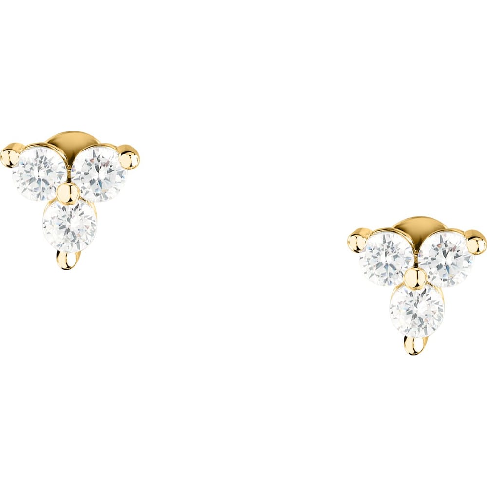 Orecchini Luminosa a Lobo in Argento Dorato e Zirconi Bianchi – Morellato SAIW325