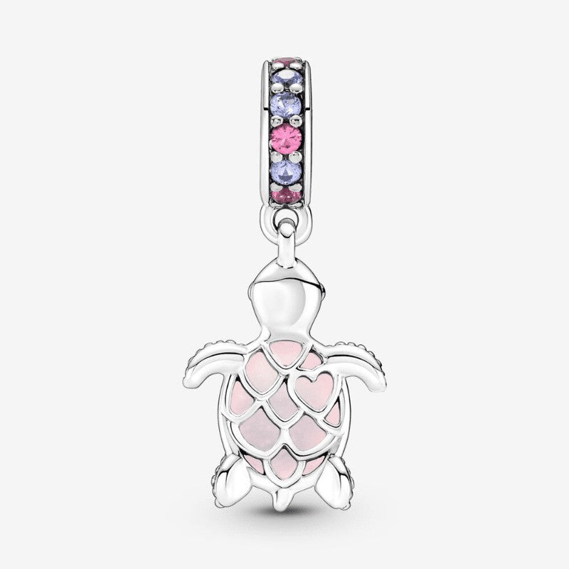 Charm Pendente Tartaruga Marina Rosa Vetro di Murano