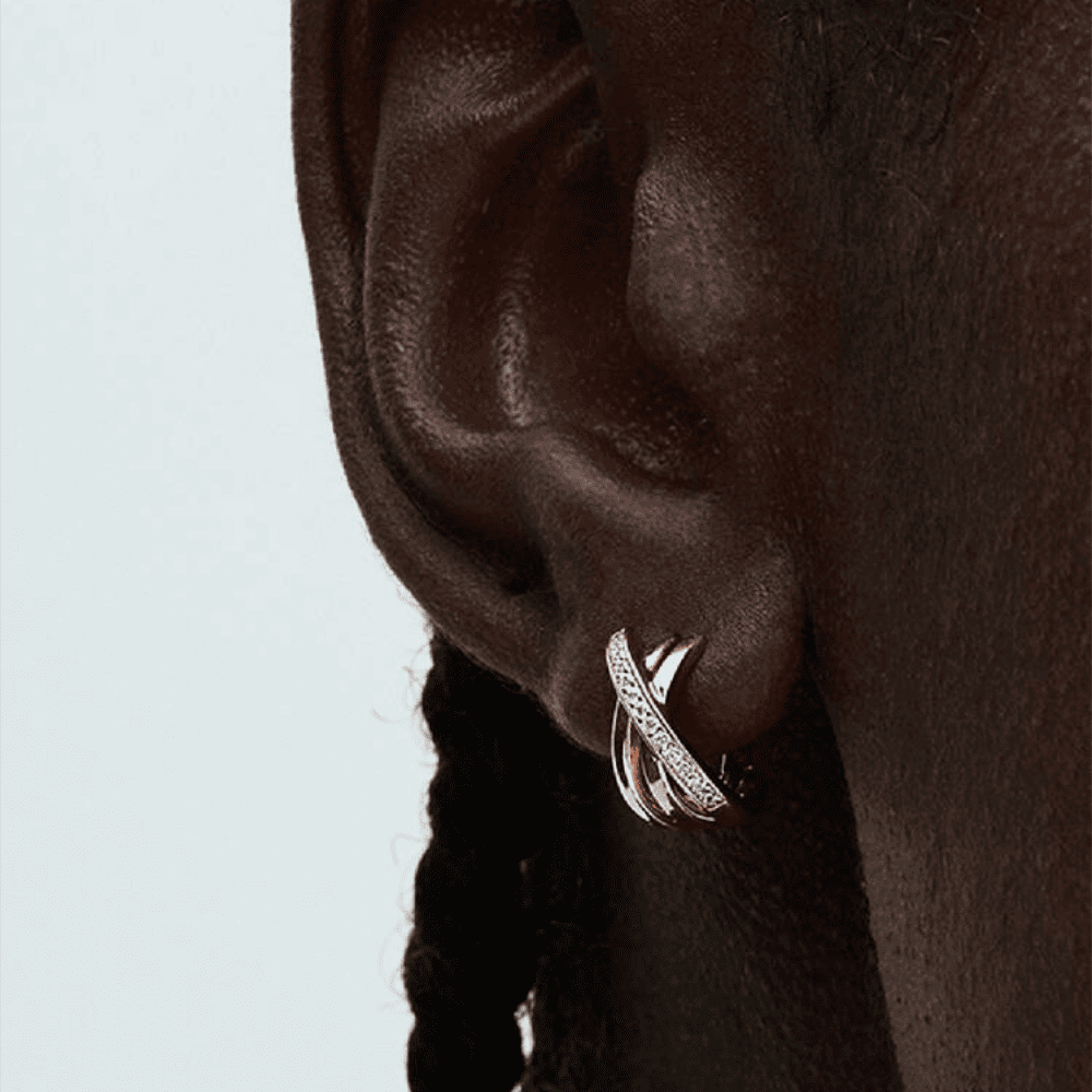 Orecchini Cerchi Linee Intrecciate